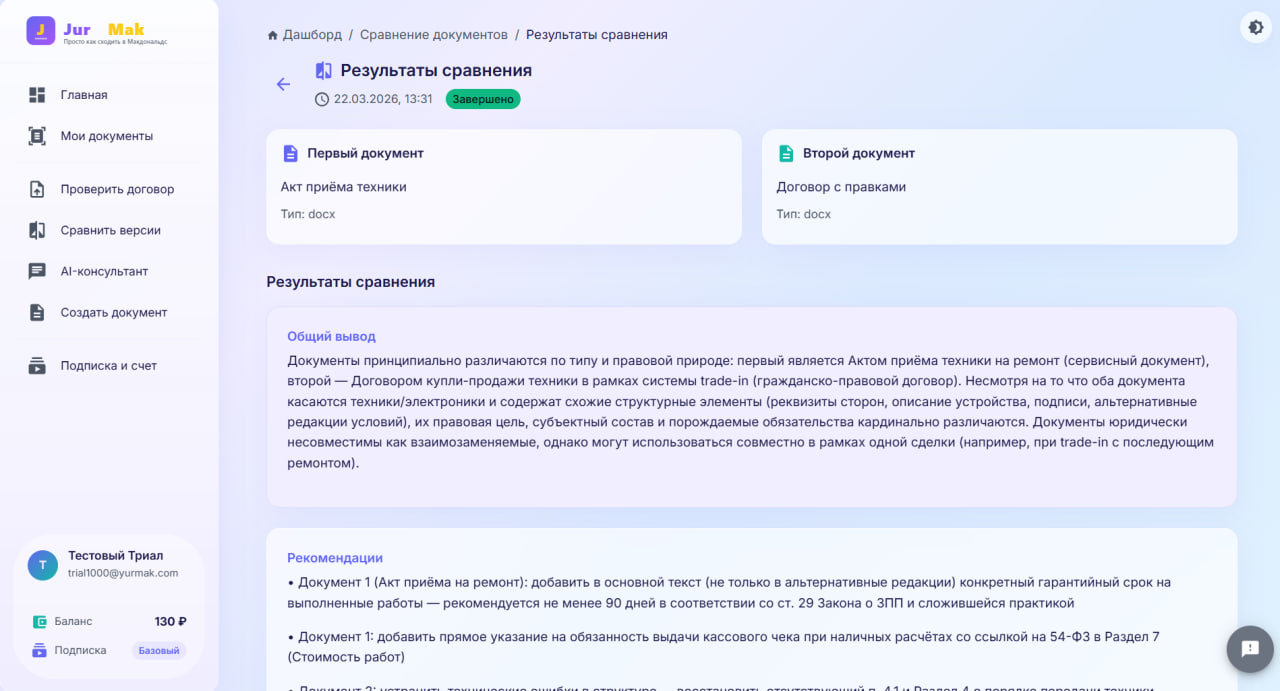 Сравнение редакций